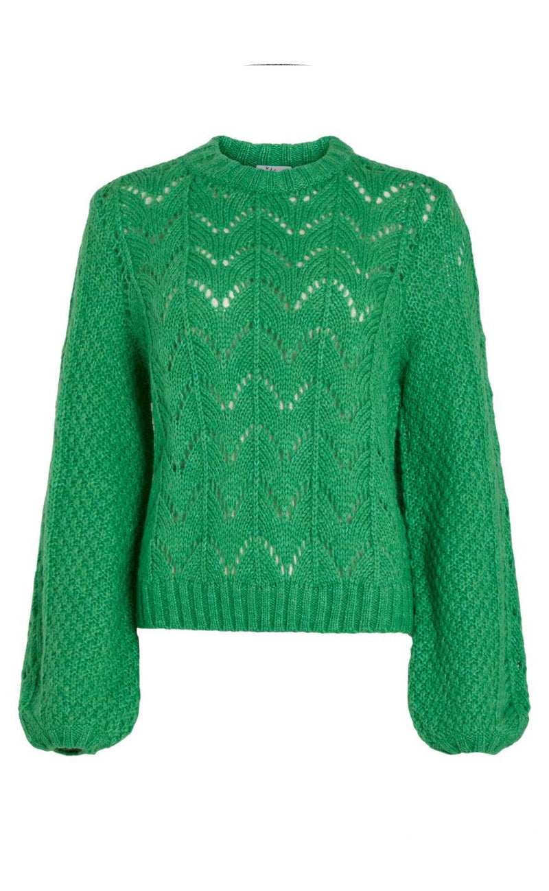 VILA Striktrøje - Sultan - Kelly Green