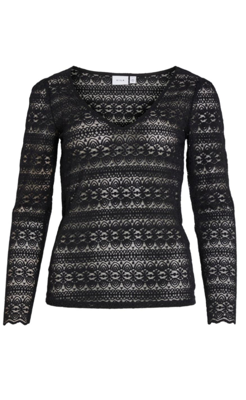 VILA Top - Chikka Lace - Black