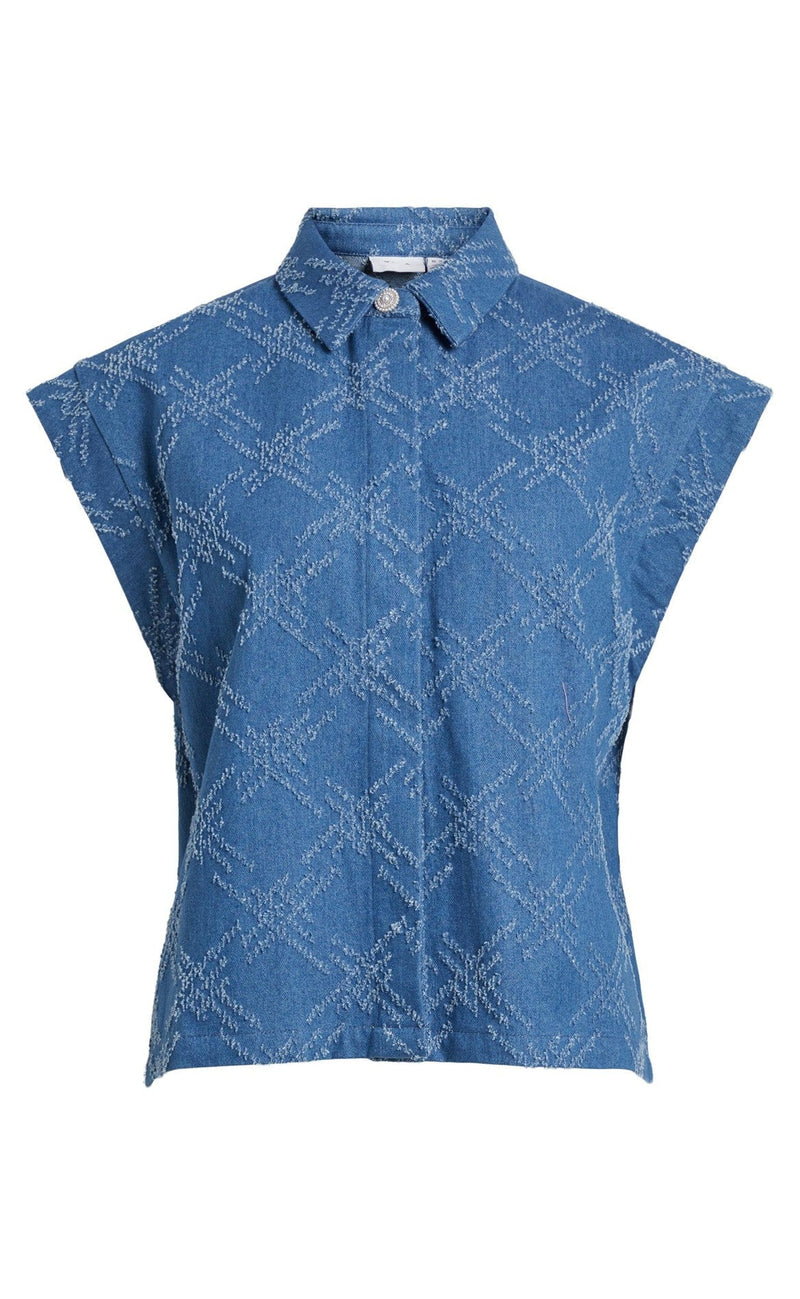 Vila Blazer Vest - Goliat - Medium Blue Denim