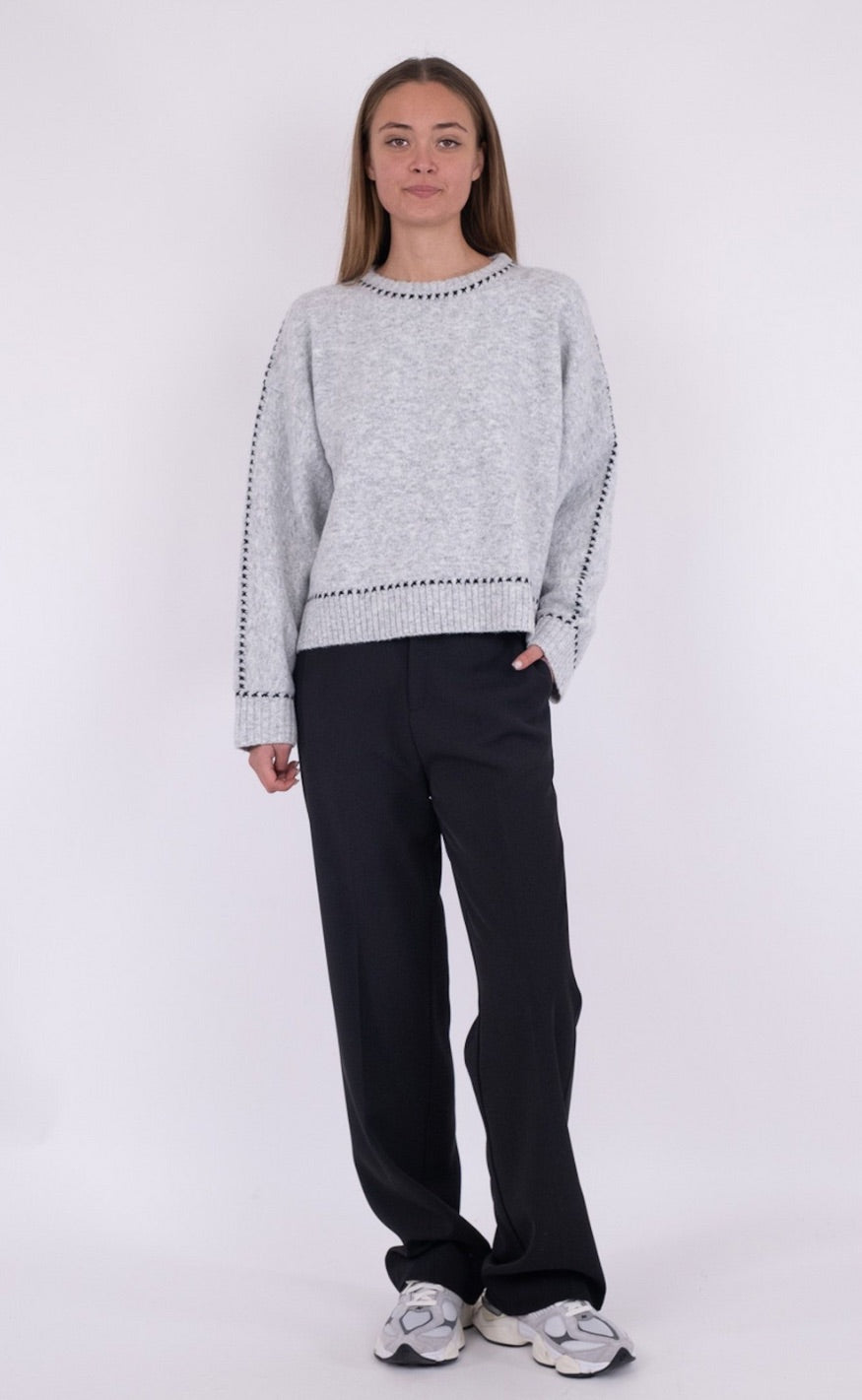 Neo Noir Bluse - Detri - Grey Melange