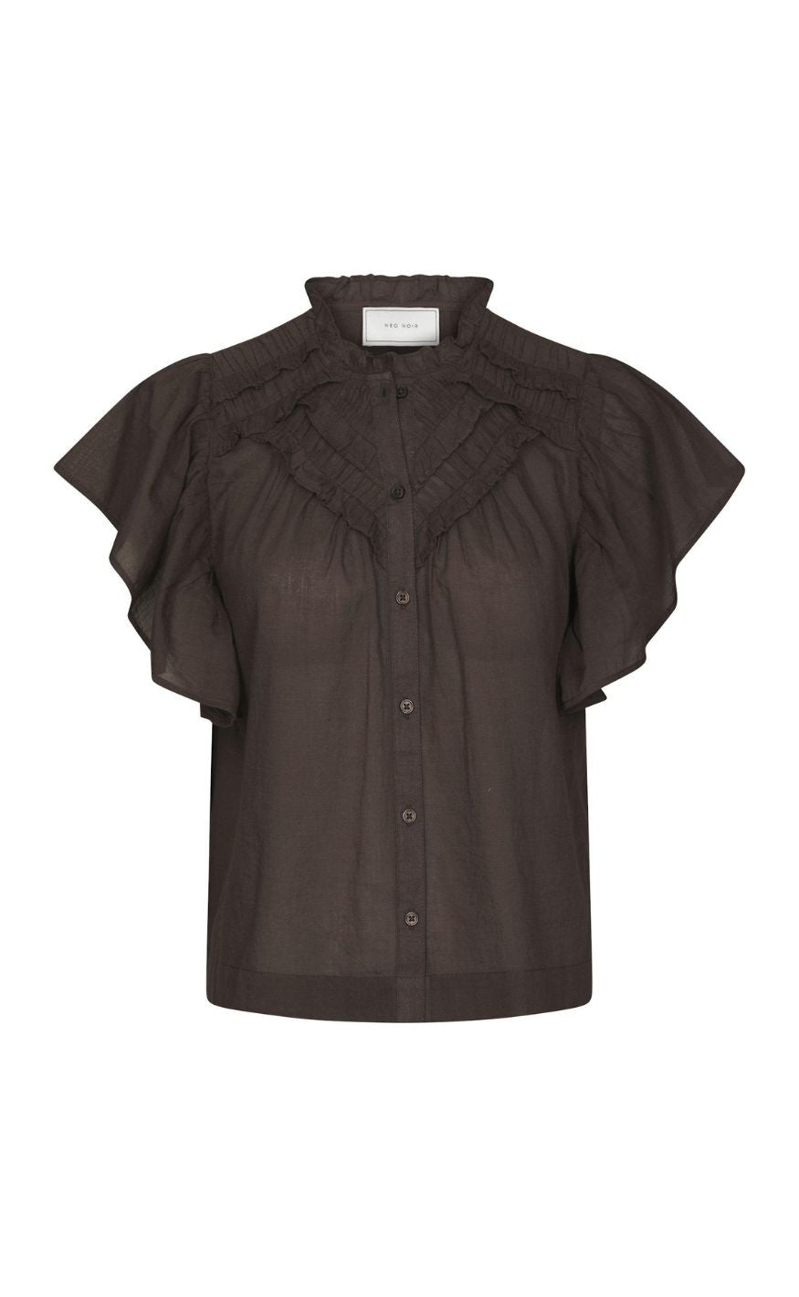 Neo Noir Topp - Vinsa S Voile - Dark Brown