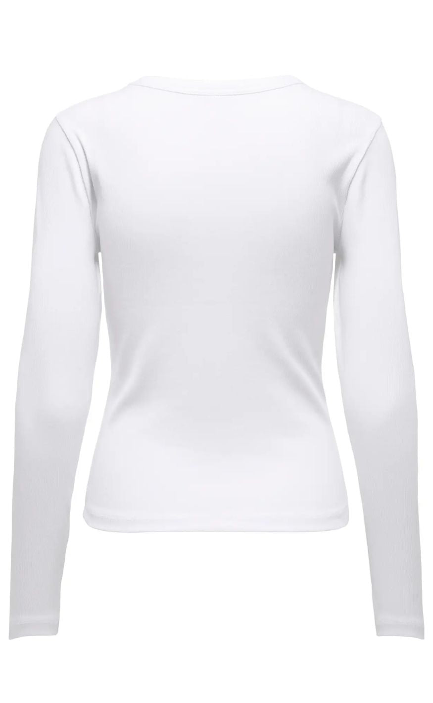 ONLY Bluse - Val O-neck - Bright White