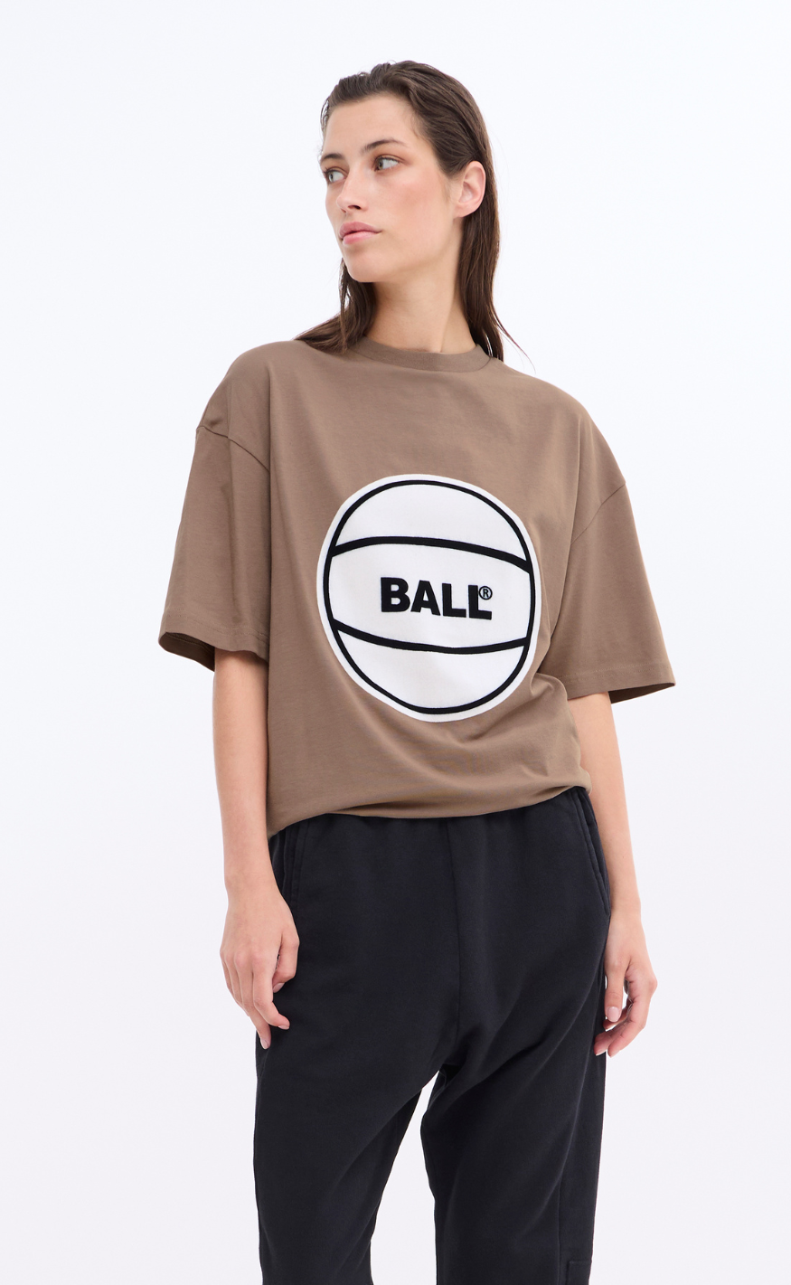 BALL Original T-shirt - Circle - Wood Brown