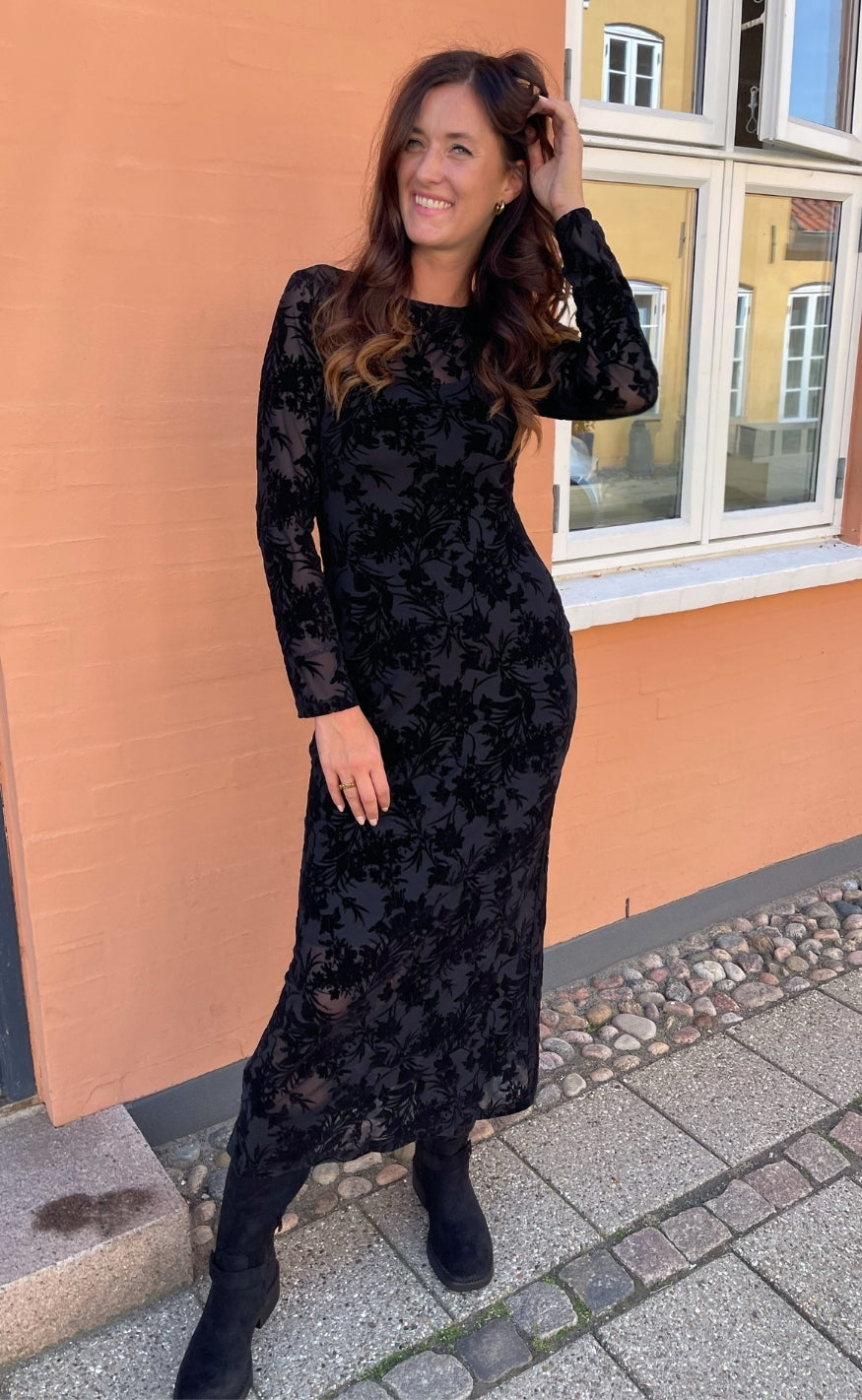 Say INA Copenhagen Kjole - Rie Mesh - Black Flower