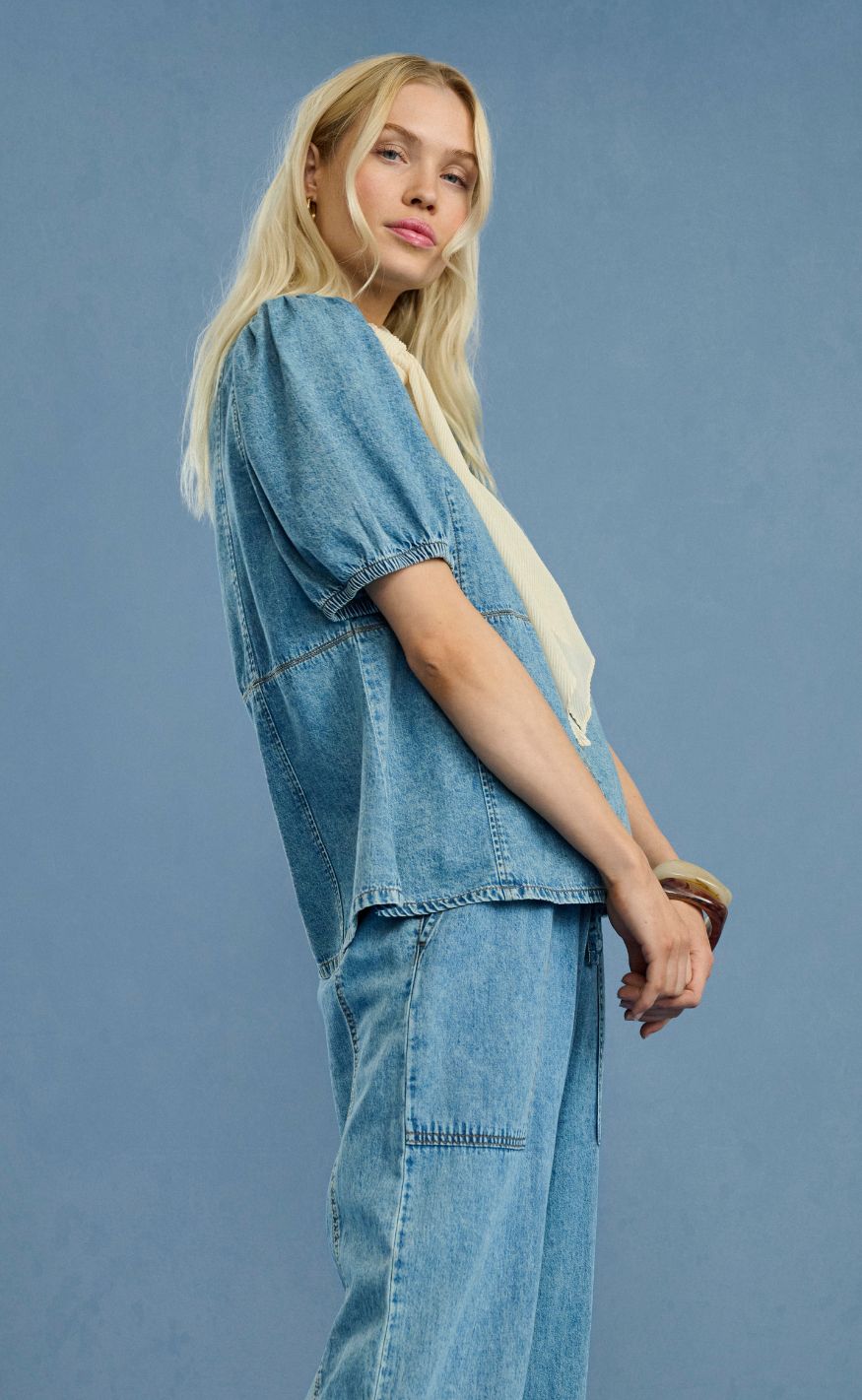 Culture Bluse - Adele Arpa - Blue Stone Wash