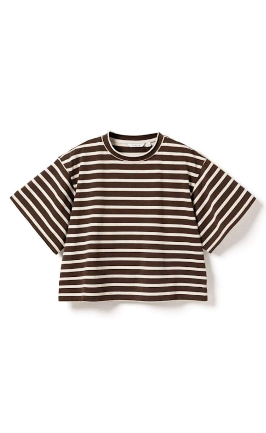 Noella T-shirt - N-Maple - Eton Brown Ivory Stripe