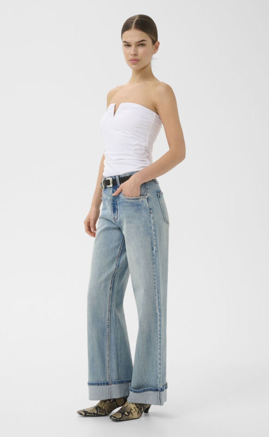 Gestuz Topp - Mao Tube - Bright White