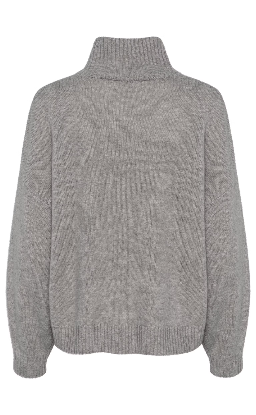 Gestuz Pullover - Casia High Neck - River Stone Melange