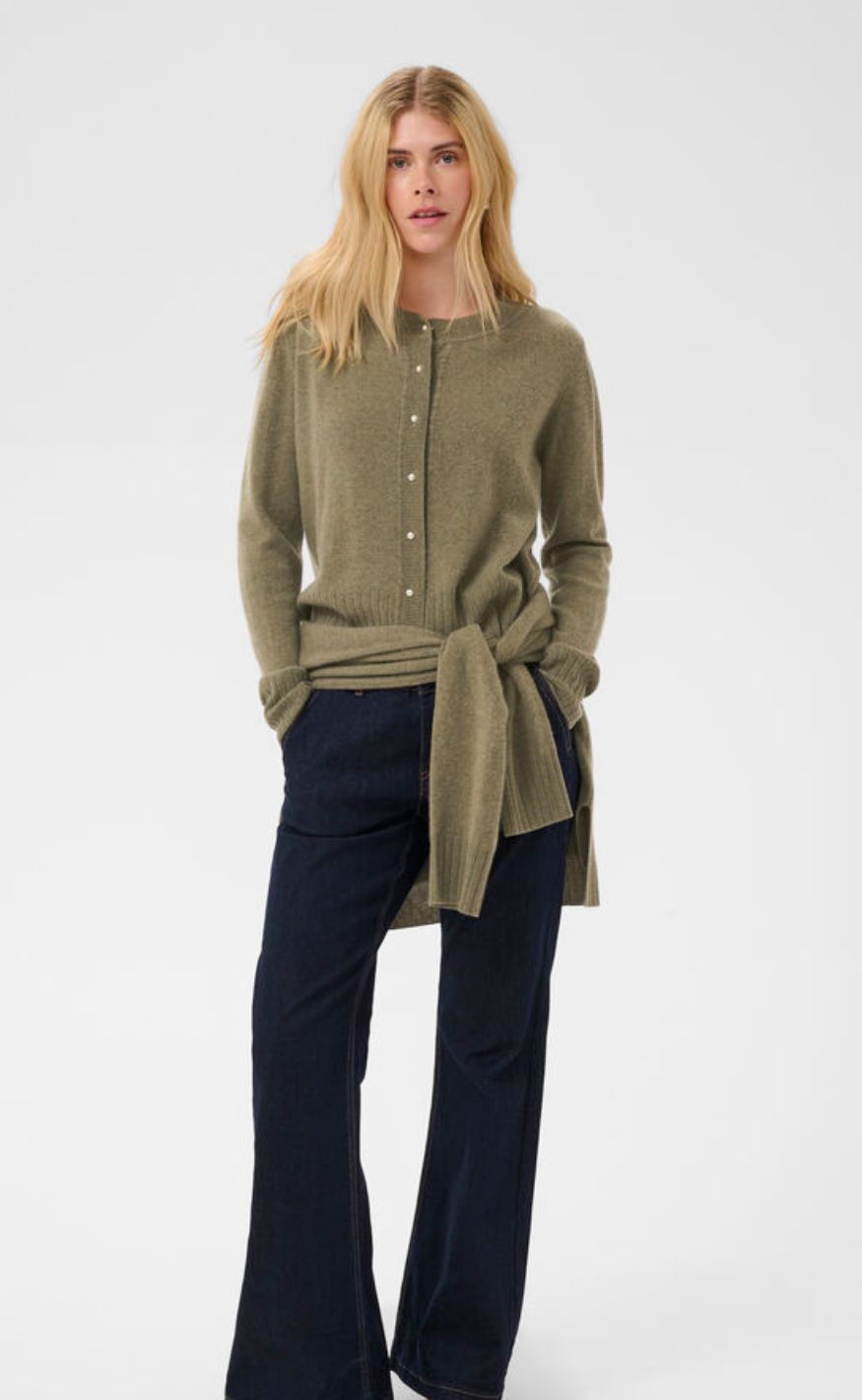 Culture Cardigan - Taia Arrow - Green Melange