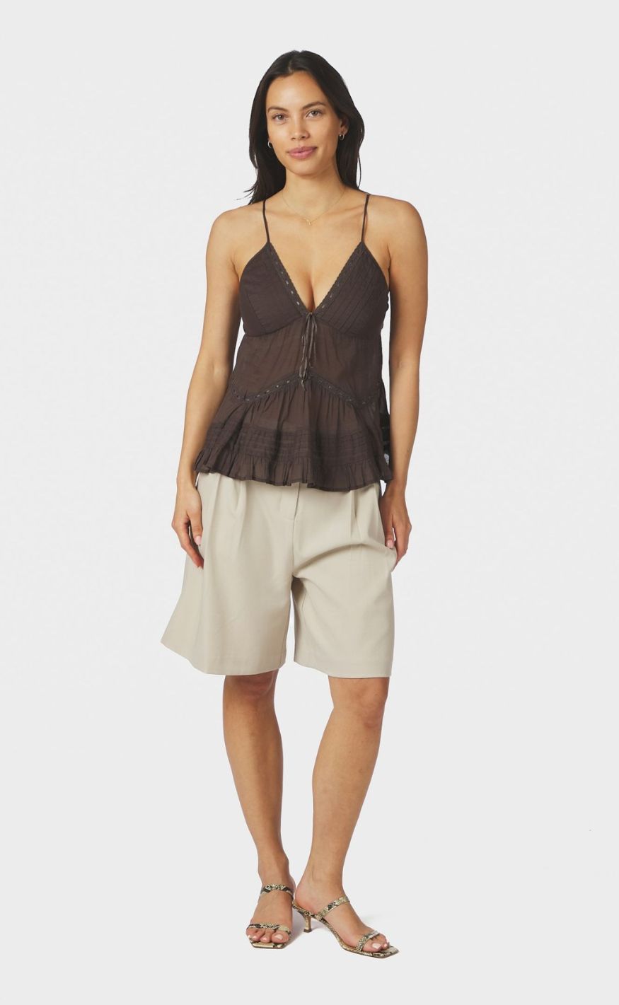 Neo Noir Topp - Elvena S Voile - Dark brown