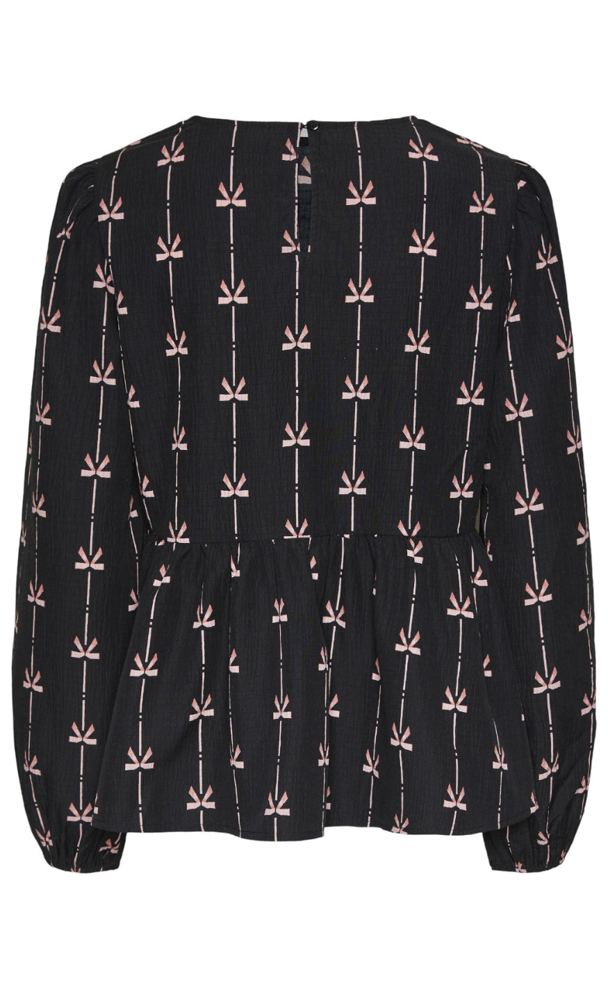 PIECES Bluse - Bow - Black Bows