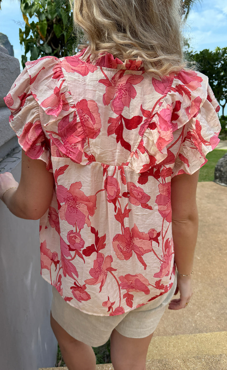 INA Copenhagen Topp - Zita - Pink Flowers
