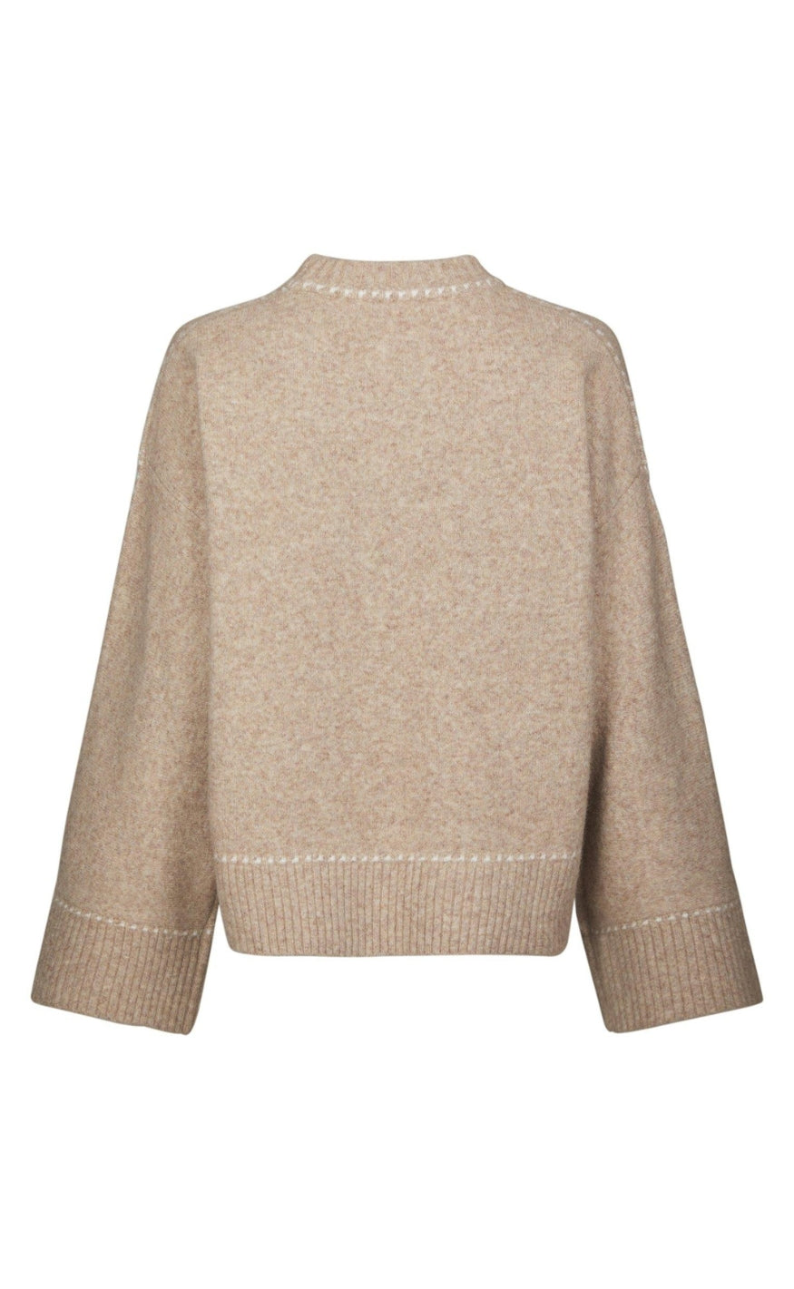 Neo Noir Genser - Roeme Knit Stitch - Beige Melange