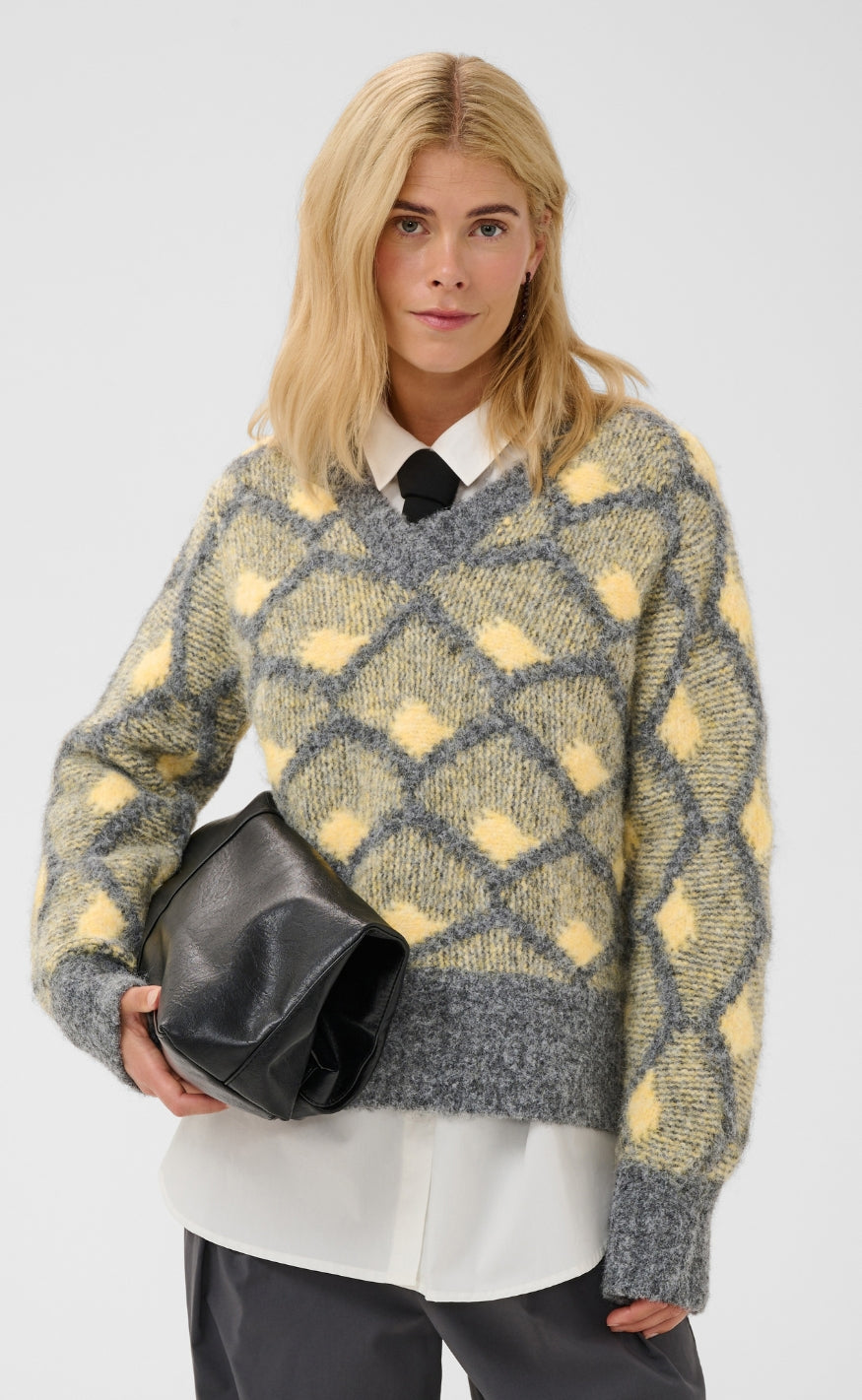 Culture Pullover - Gilan - Grey/Yellow