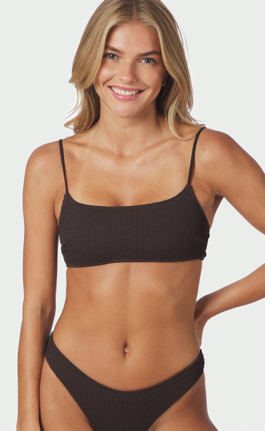 Neo Noir Bikinitopp - Skin Sand Crepe - Dark Brown