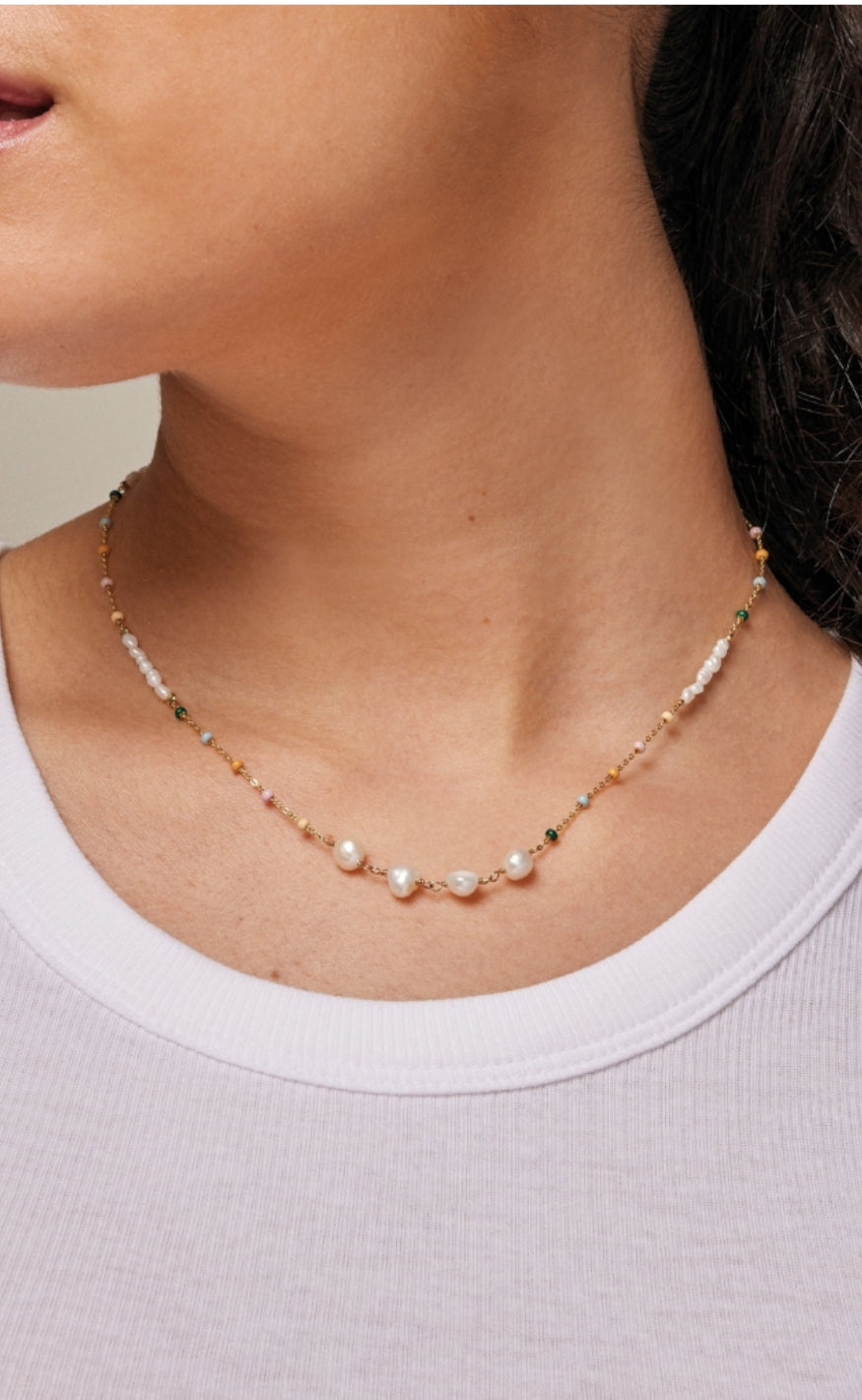 Enamel Halskjede - Lola Perla - Dreamy/Pearl
