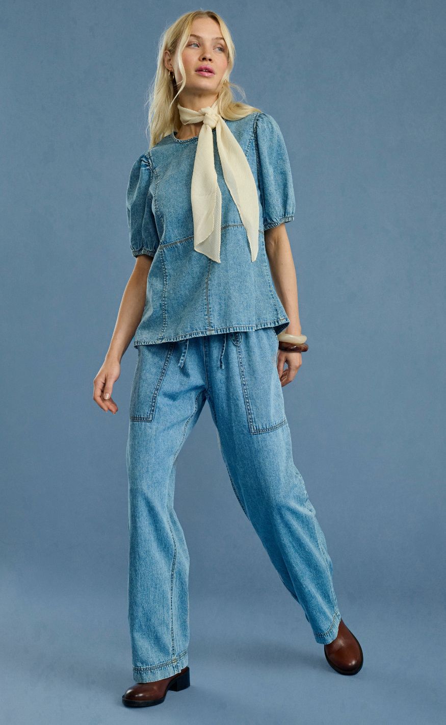 Culture Bluse - Adele Arpa - Blue Stone Wash
