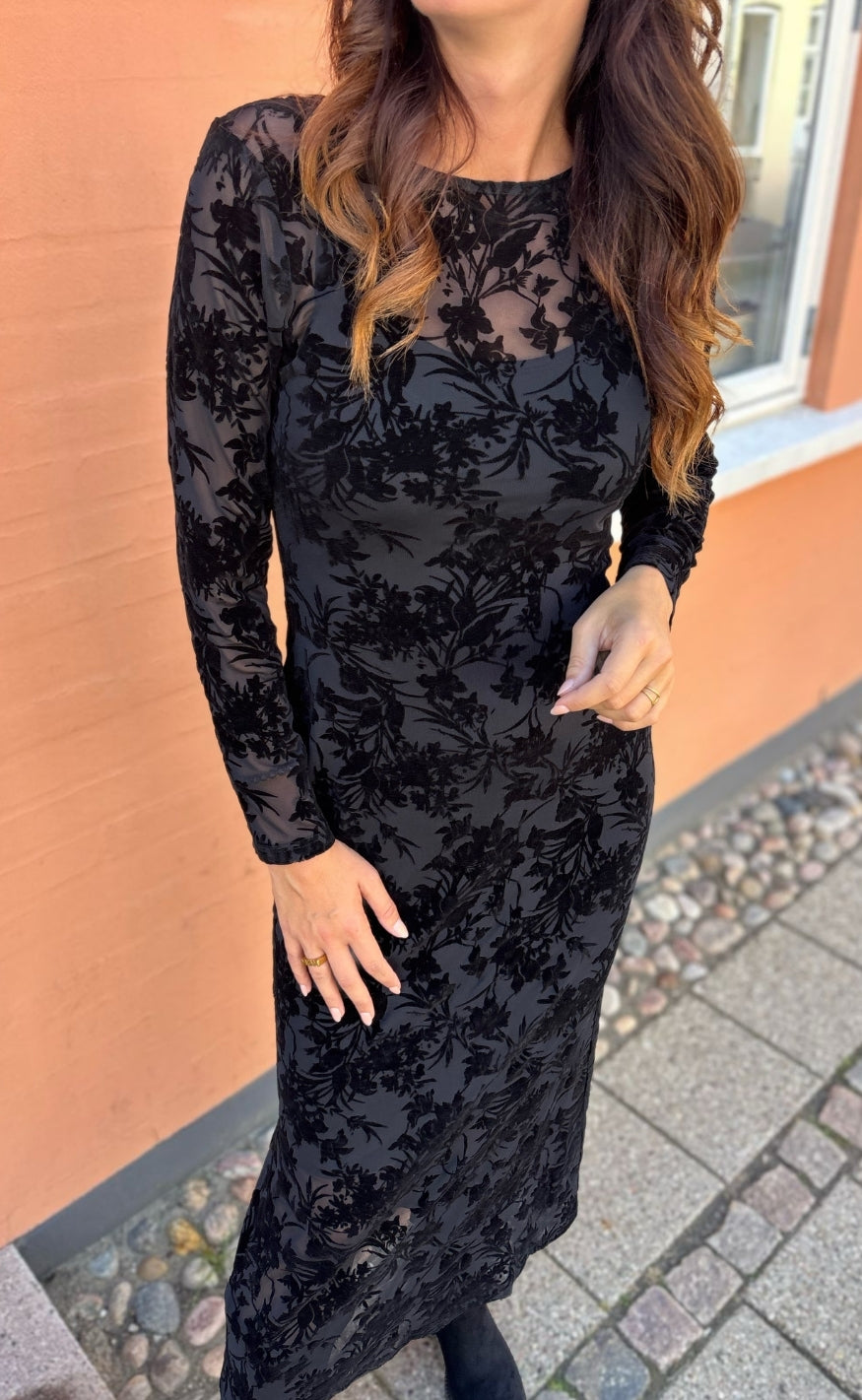 Say INA Copenhagen Kjole - Rie Mesh - Black Flower