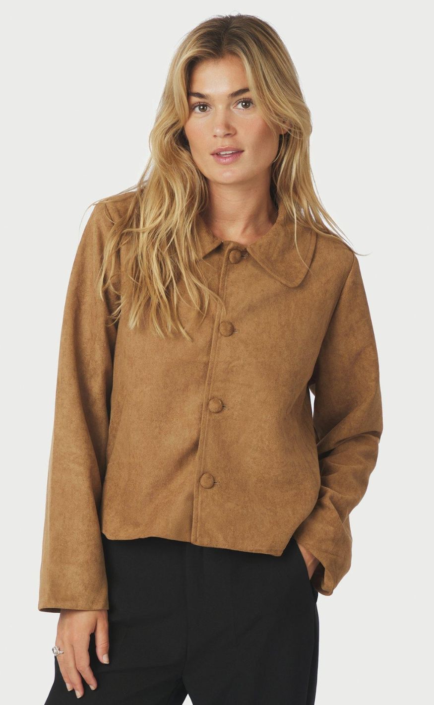 Neo Noir Jakke - Nilo Faux Suede - Cognac