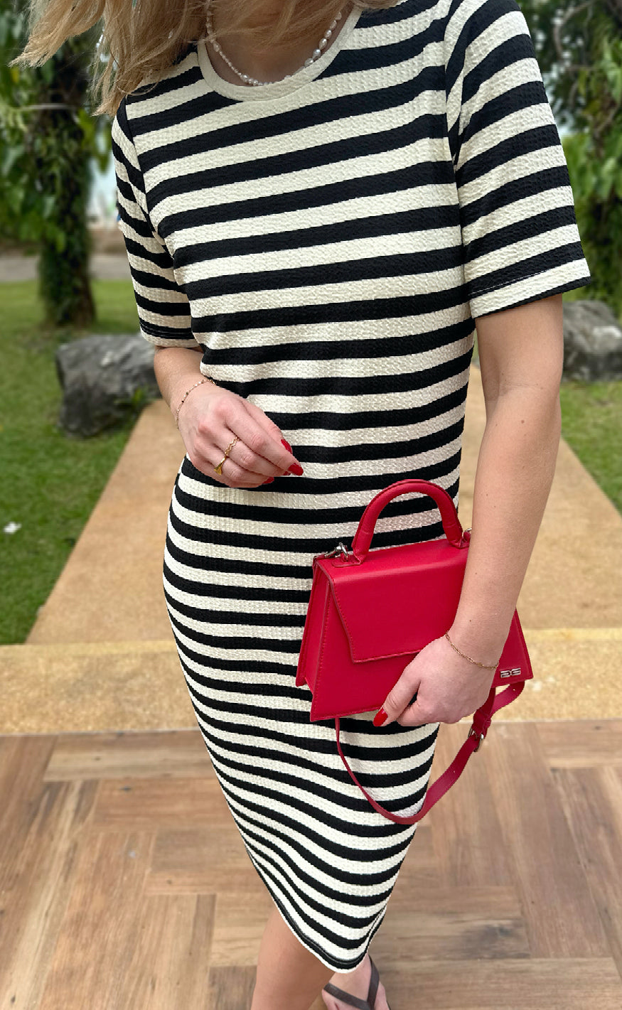 INA Copenhagen Kjole - Gina - Black Striped