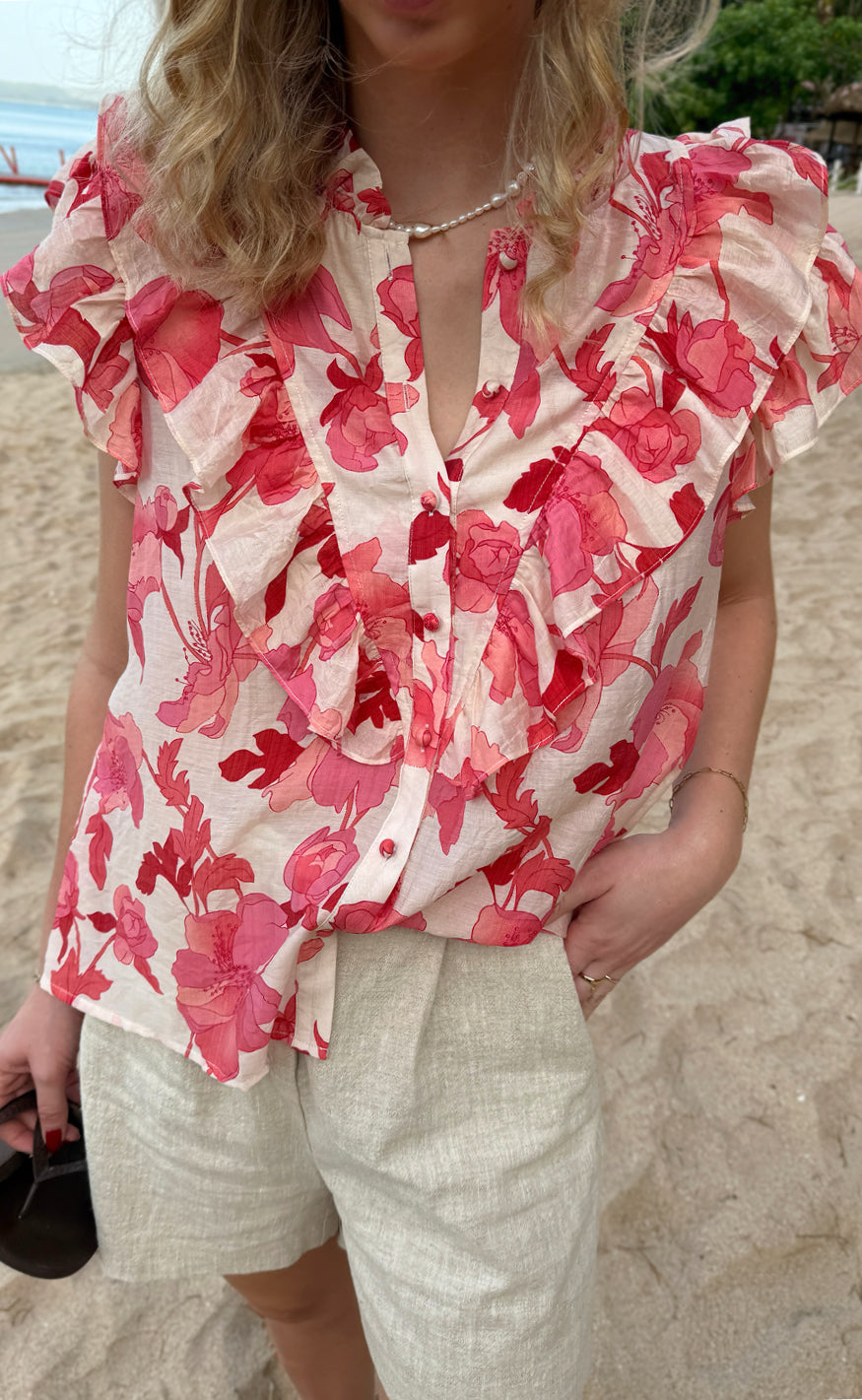 INA Copenhagen Topp - Zita - Pink Flowers