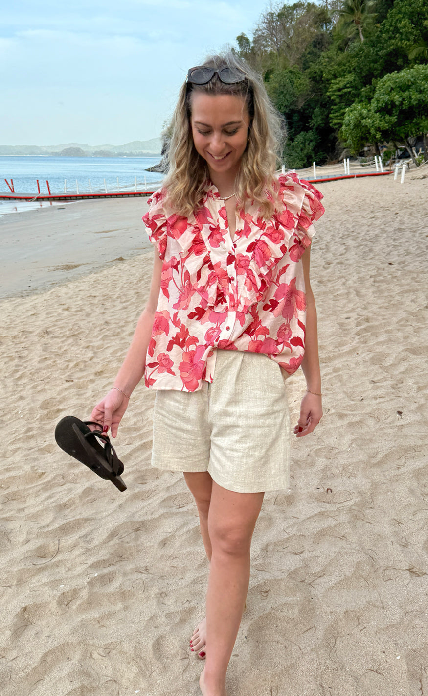 INA Copenhagen Topp - Zita - Pink Flowers