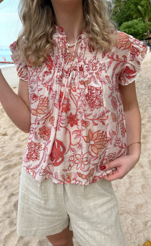 INA Copenhagen Bluse - Emmi - Red Flowers