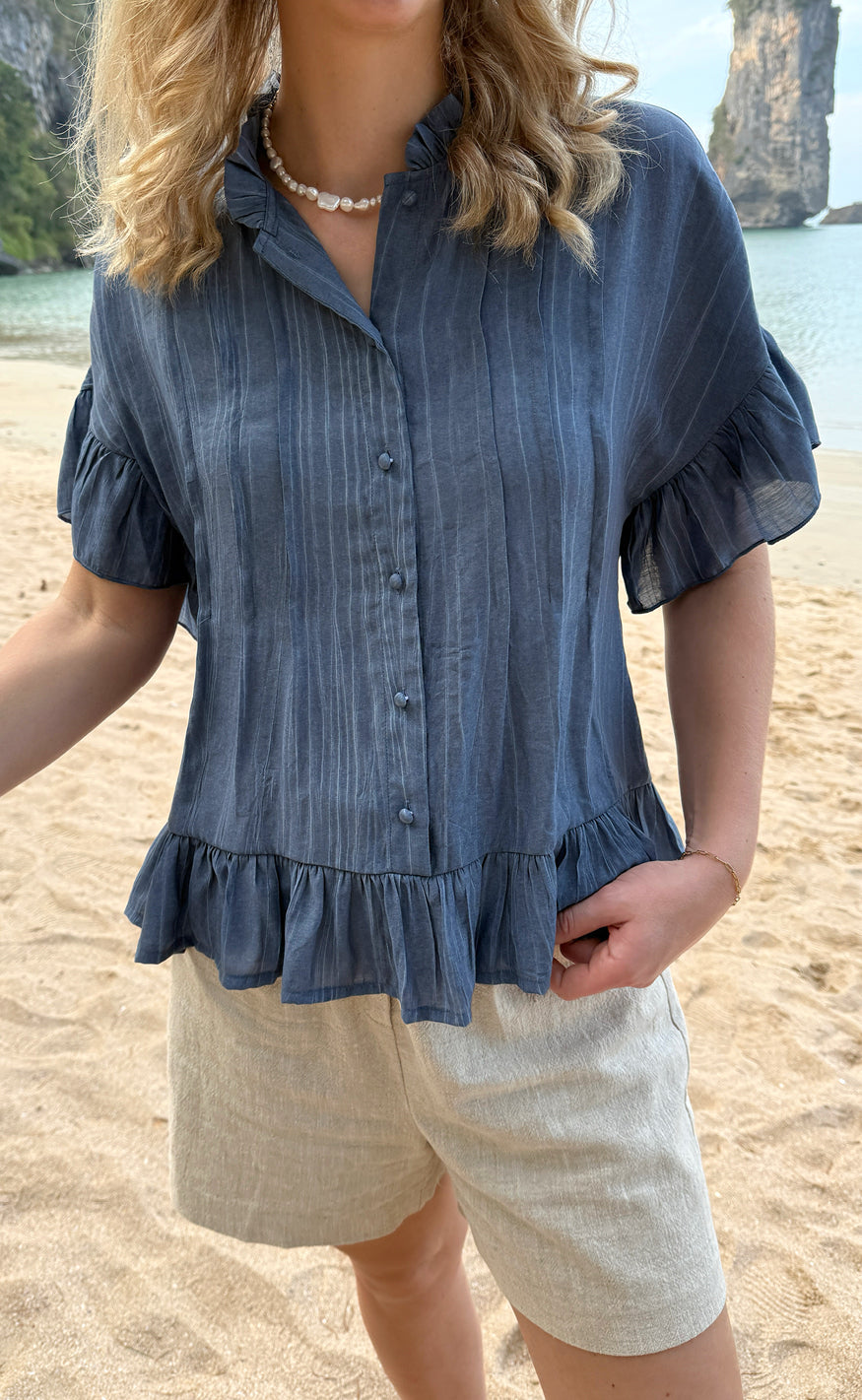INA Copenhagen Skjorte - Michela - Blue