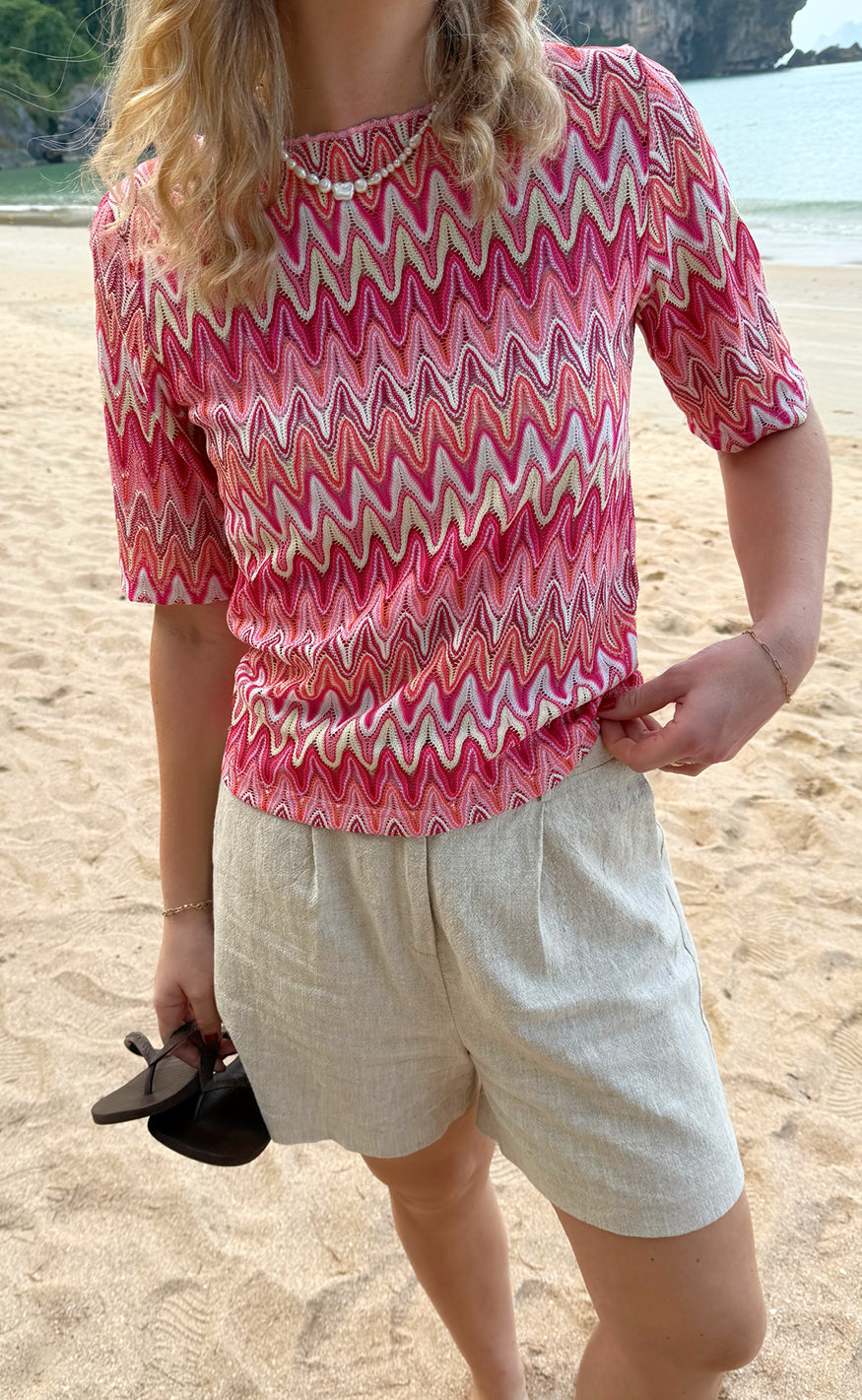 INA Copenhagen Bluse - Diana - Pink Zig Zag