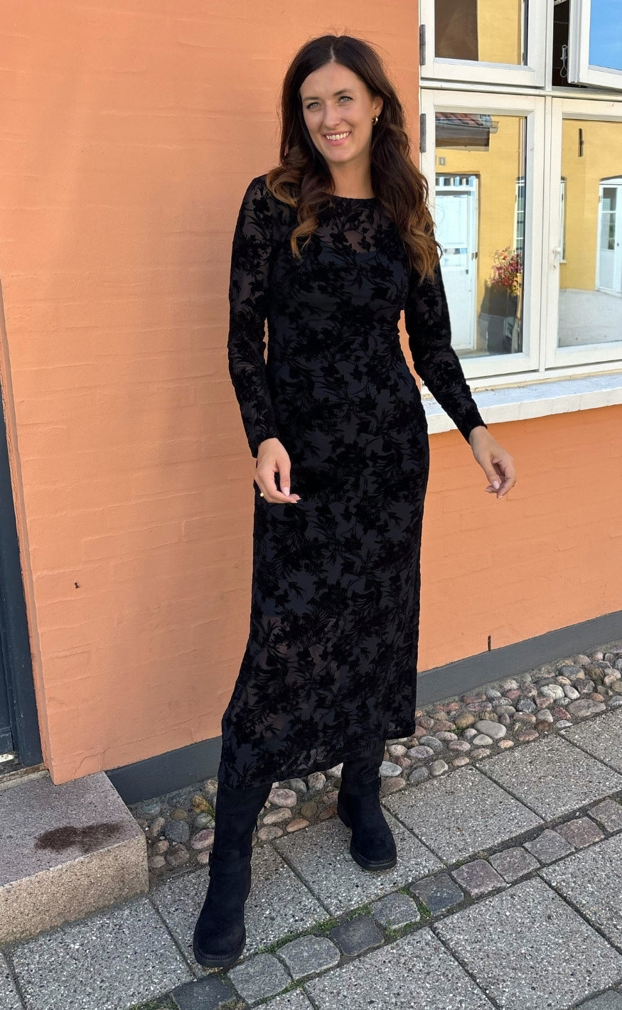 Say INA Copenhagen Kjole - Rie Mesh - Black Flower