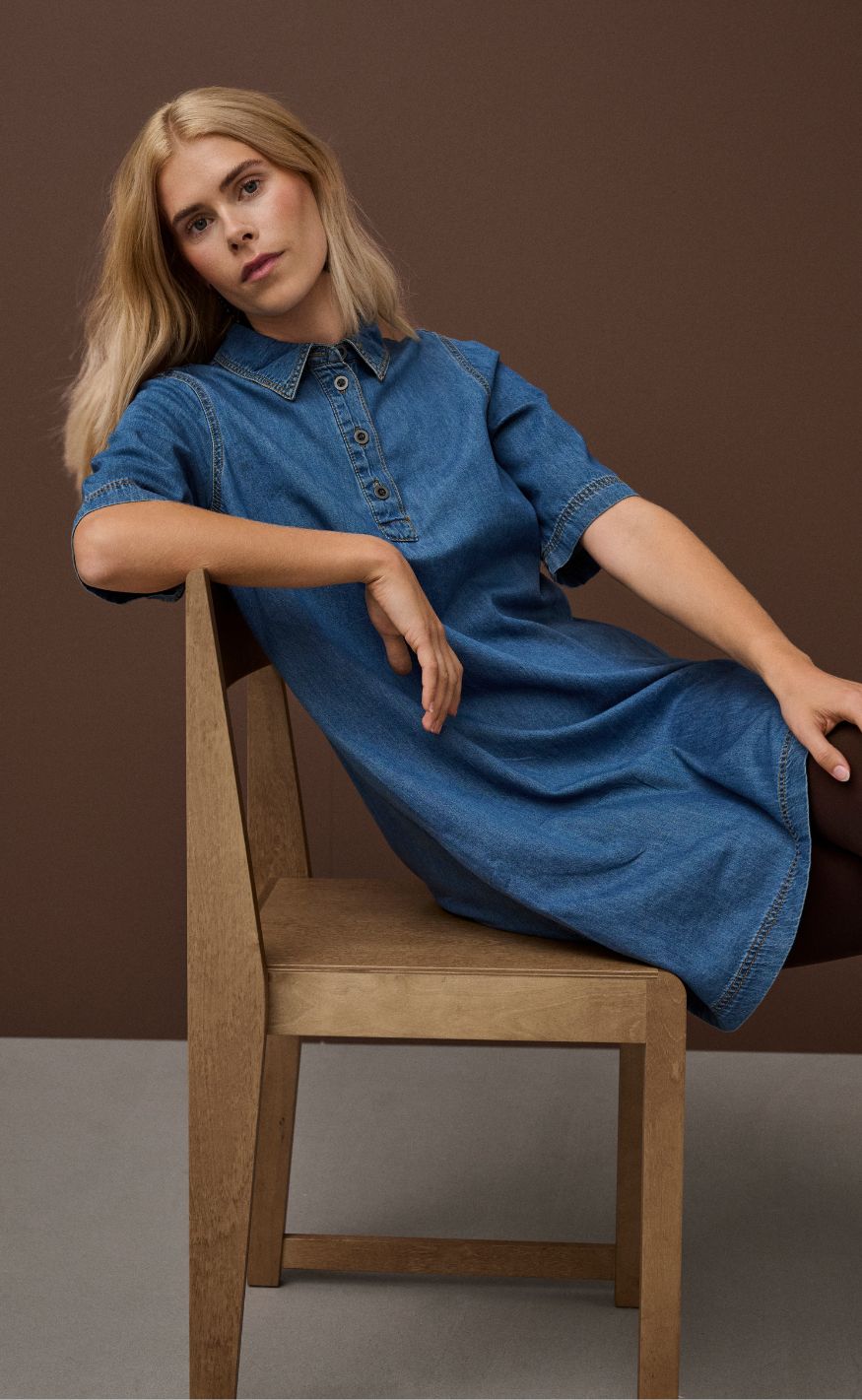 Culture Kjole - Winnie Arpa - Dark Blue Wash