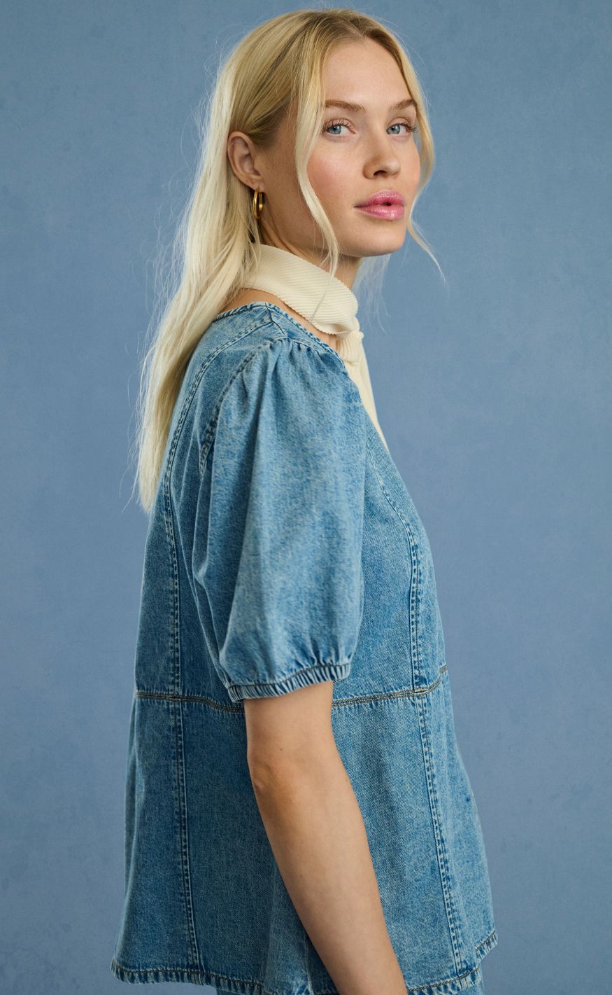 Culture Bluse - Adele Arpa - Blue Stone Wash