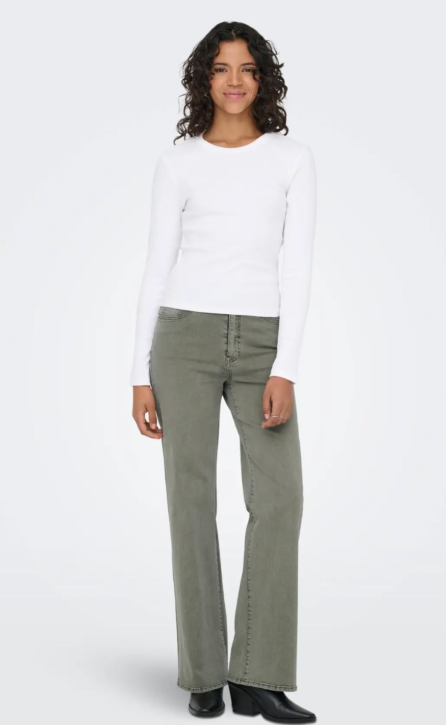 ONLY Bluse - Val O-neck - Bright White
