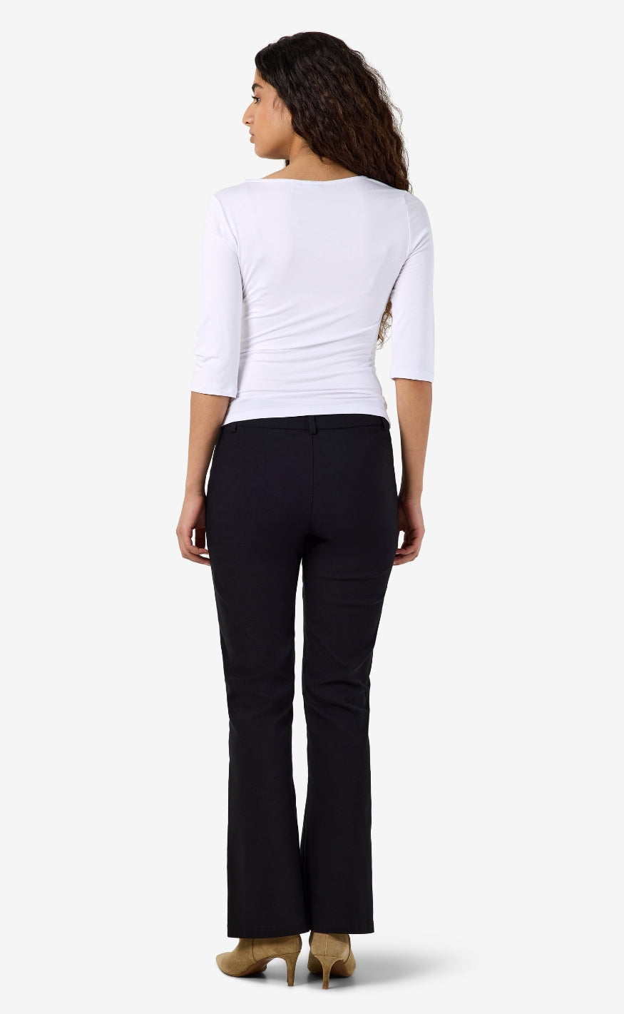 Noisy May Topp - June 3/4 V-Neck - Snow White