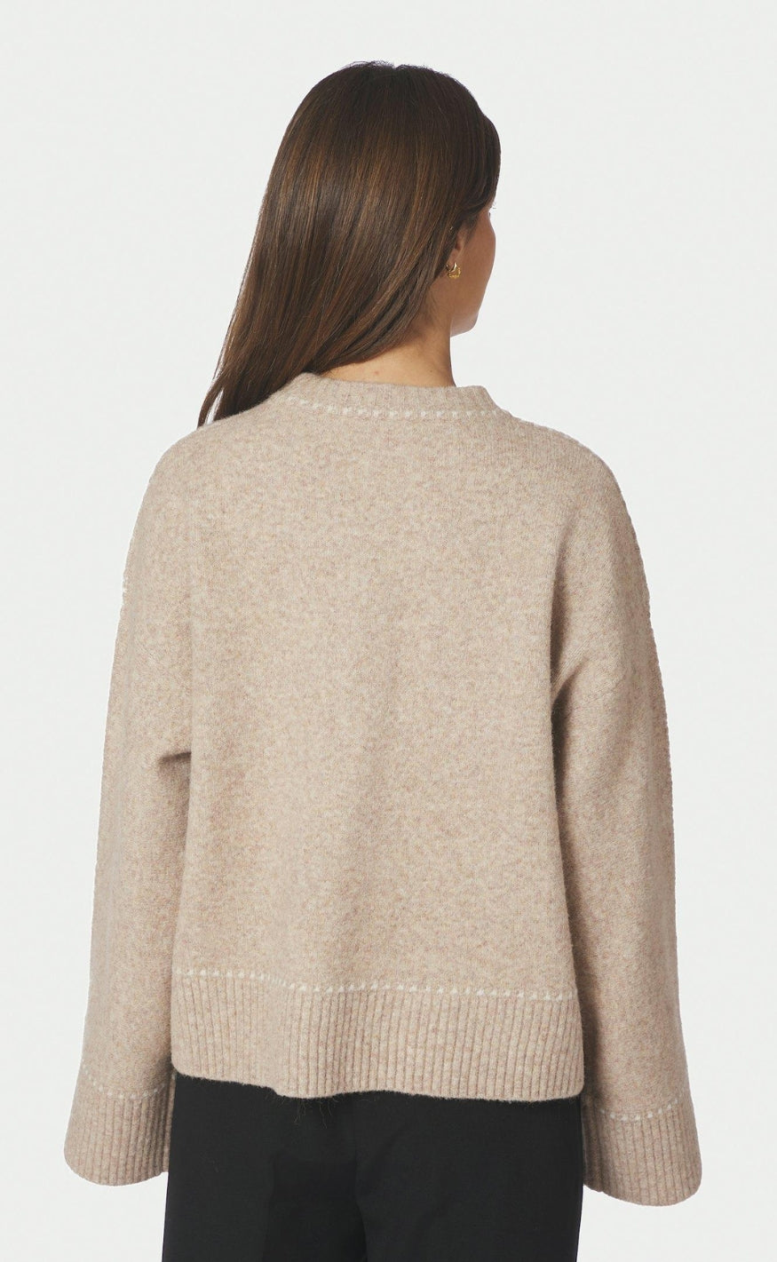Neo Noir Genser - Roeme Knit Stitch - Beige Melange