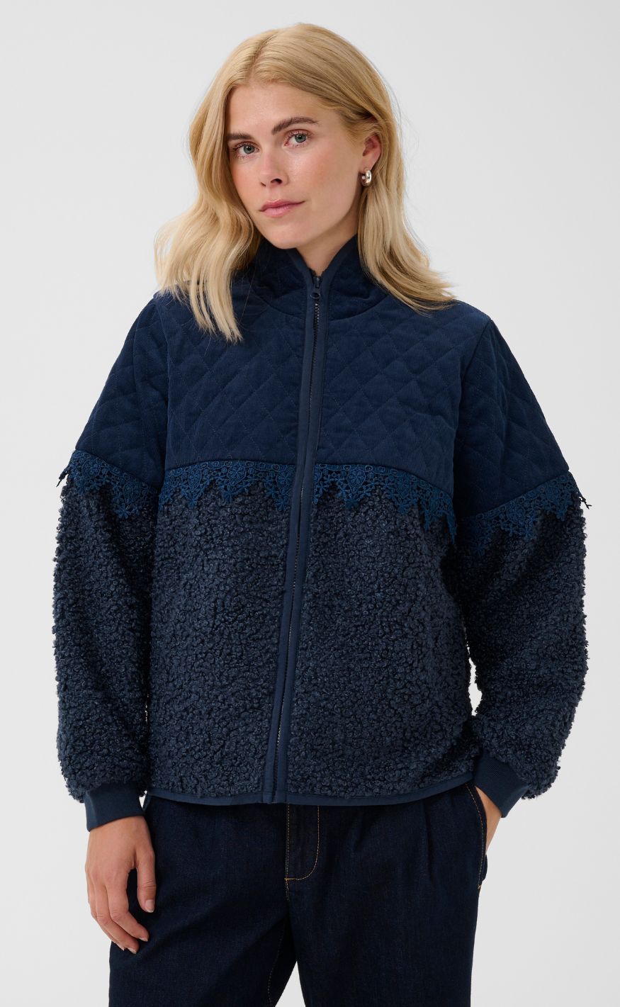 Culture Jakke - Lenia Catina Teddy - Dress Blues