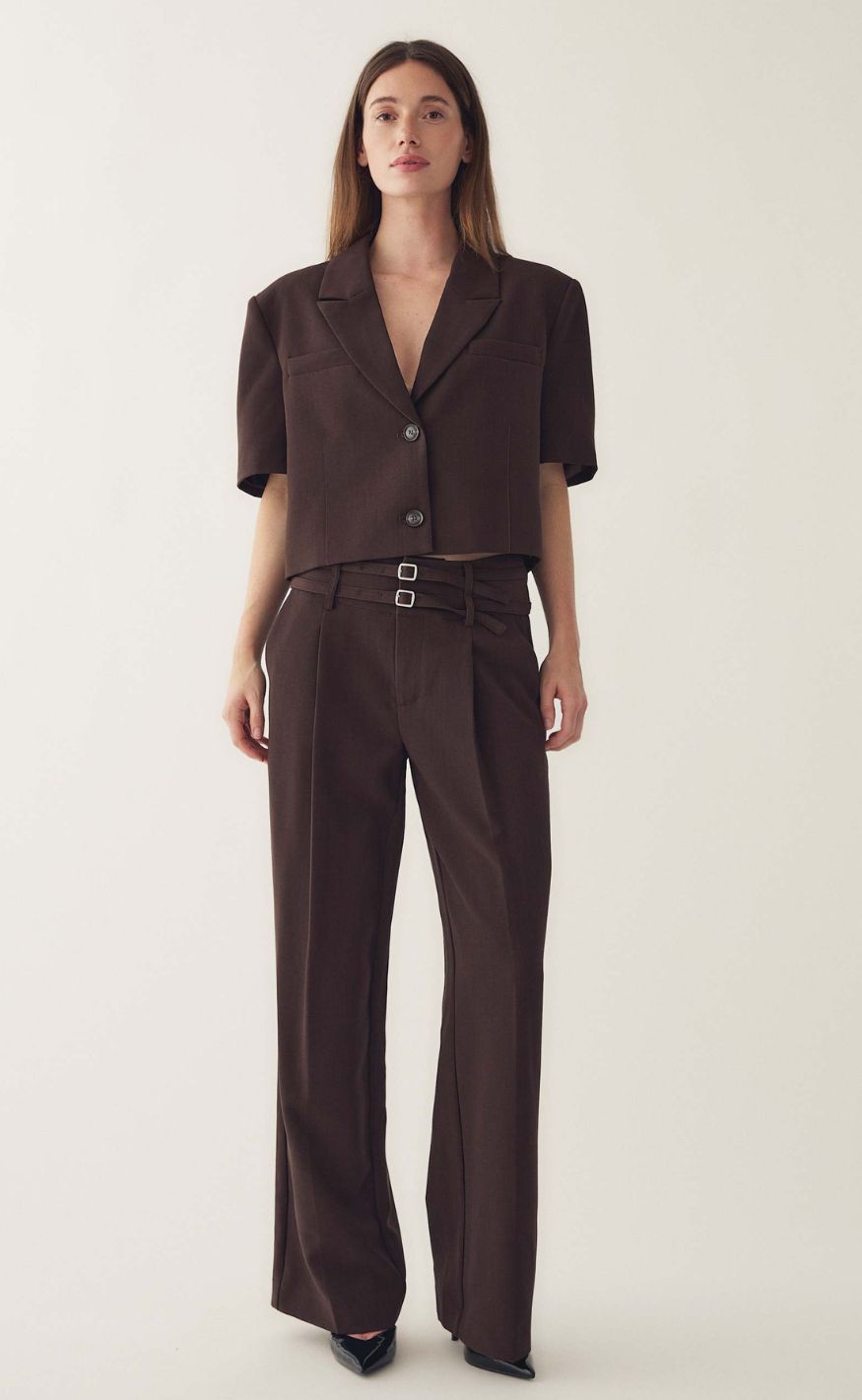 Noella Blazer - Leanne Crop - Chocolate