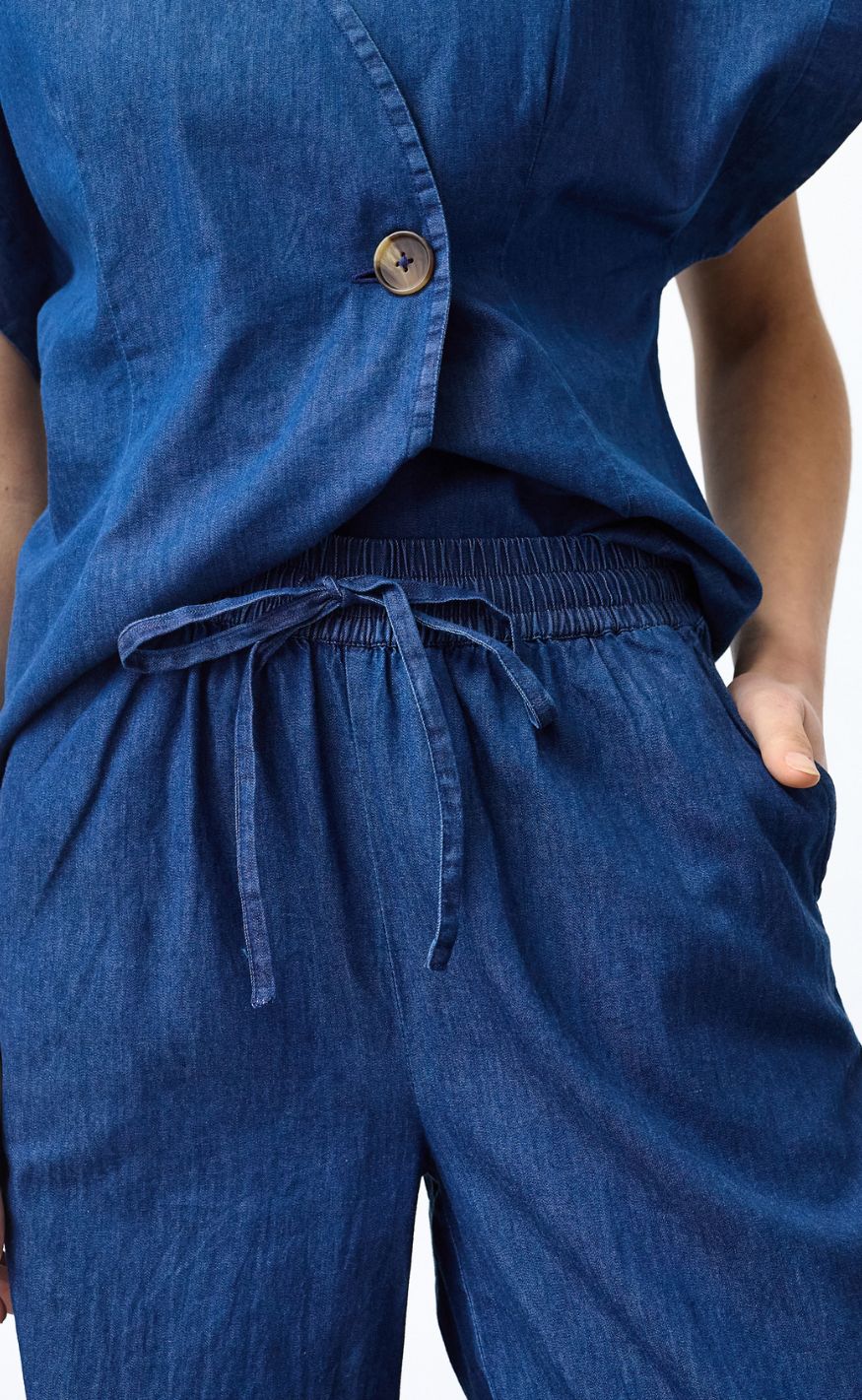 Sisters Point Bukser - ELLA-PA52 - D. Blue Denim
