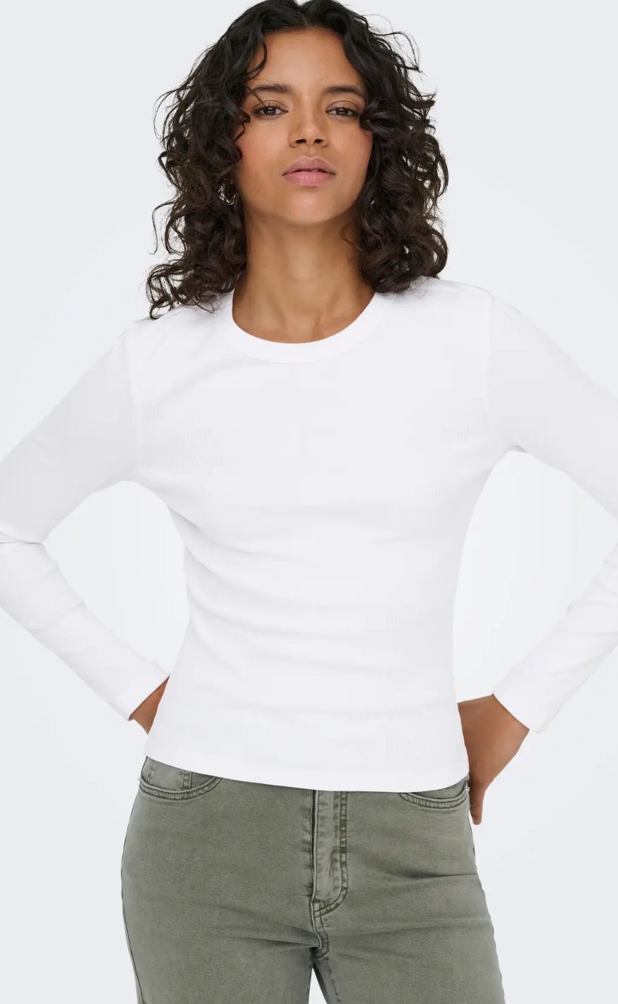 ONLY Bluse - Val O-neck - Bright White