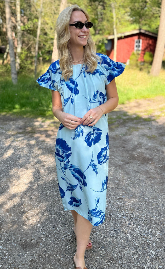 Say INA Copenhagen Kjole - Cecilia - Blue Flower