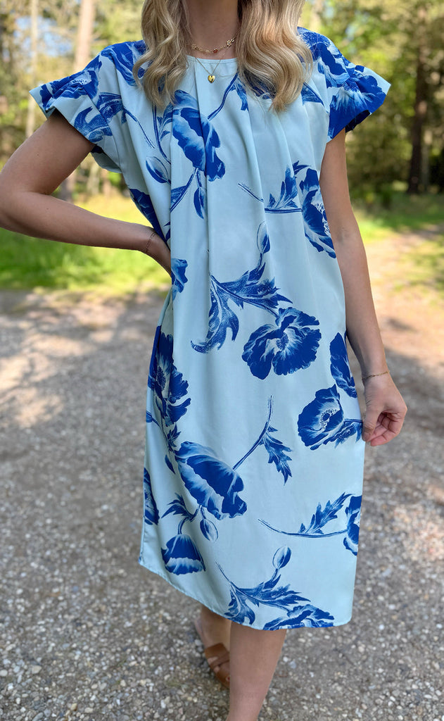 Say INA Copenhagen Kjole - Cecilia - Blue Flower