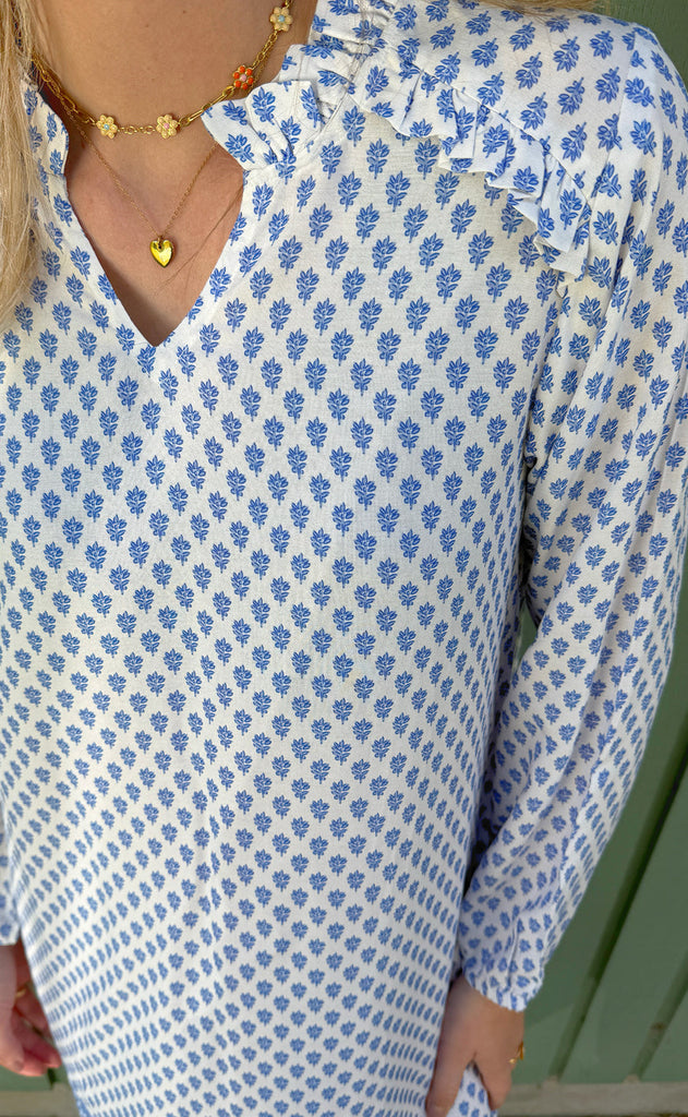 Say INA Copenhagen Kjole - Mira - Blue Printed