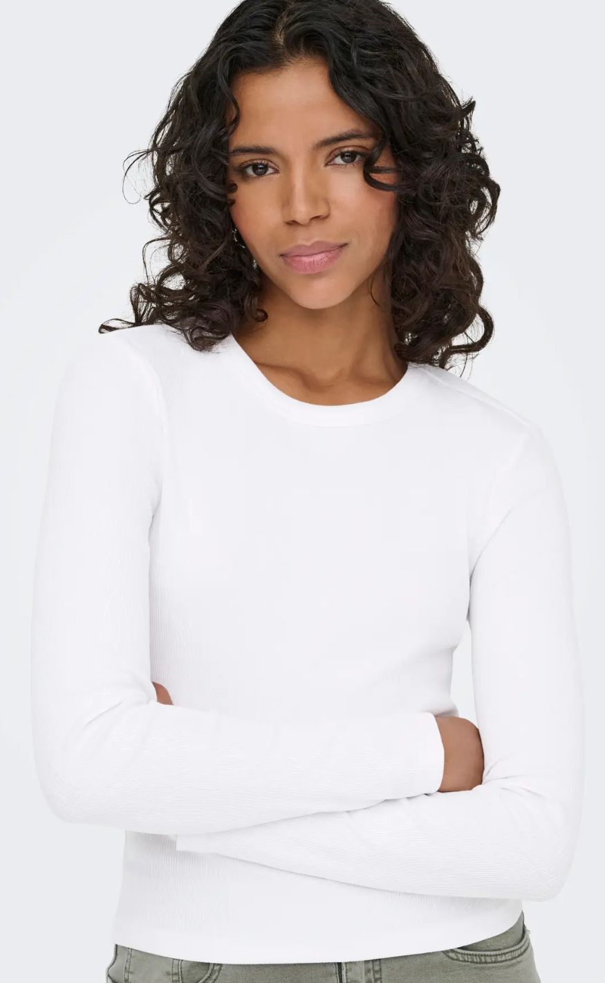 ONLY Bluse - Val O-neck - Bright White