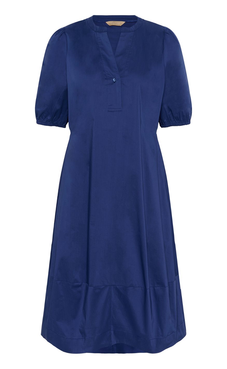 Culture Kjole - Antoinett SS Placket - Mazarine Blue