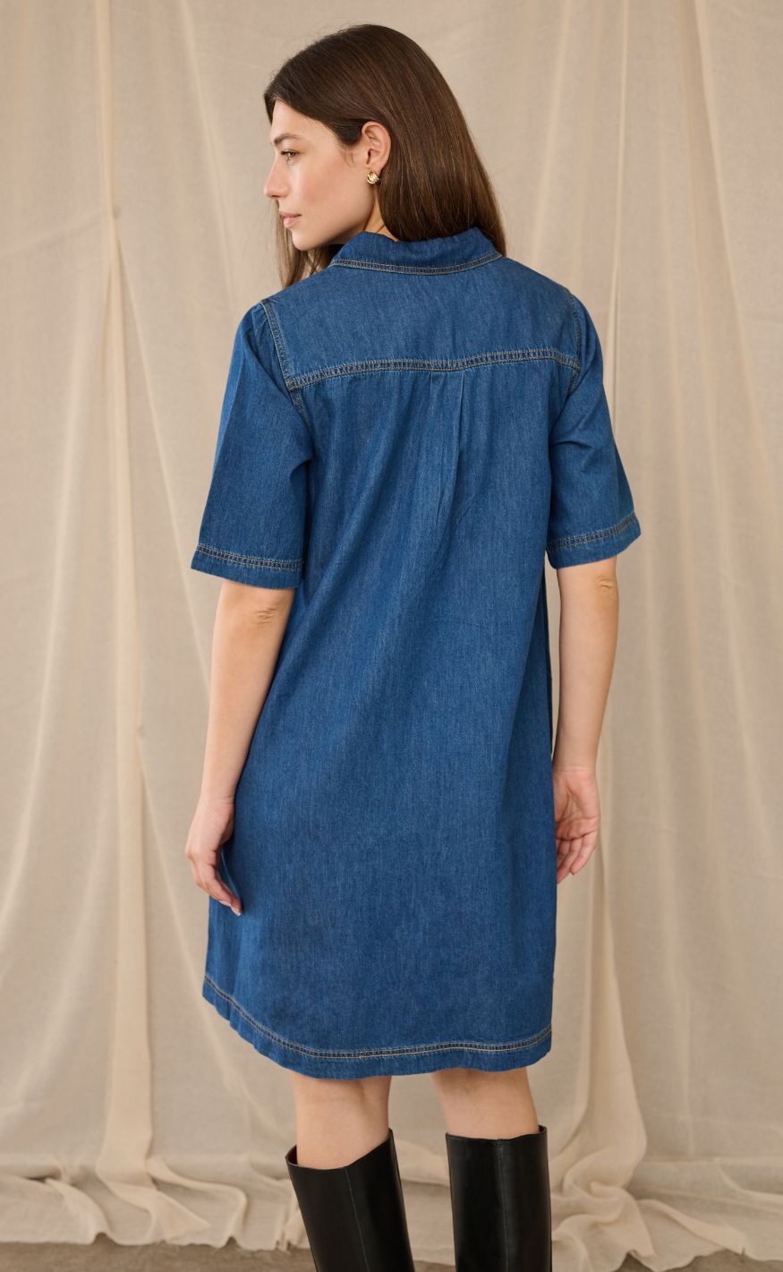 Culture Kjole - Winnie Arpa - Dark Blue Wash