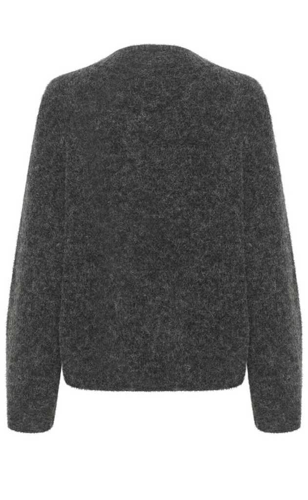 Gestuz Pullover - Alpha V-Neck - Charcoal melange