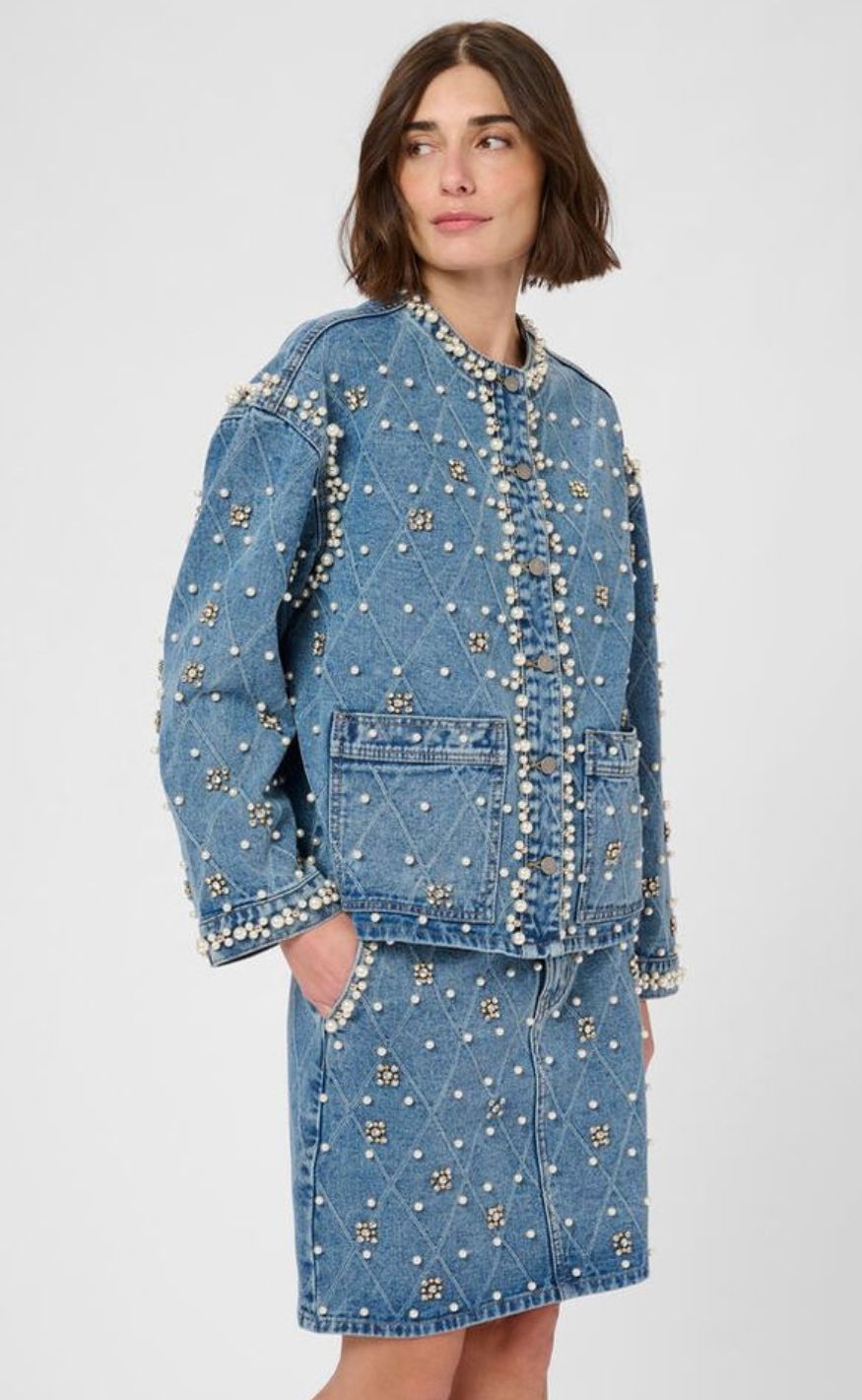 Culture Jakke - Alys Denim - Light Blue Wash