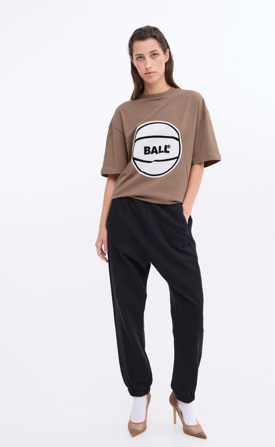 BALL Original T-shirt - Circle - Wood Brown