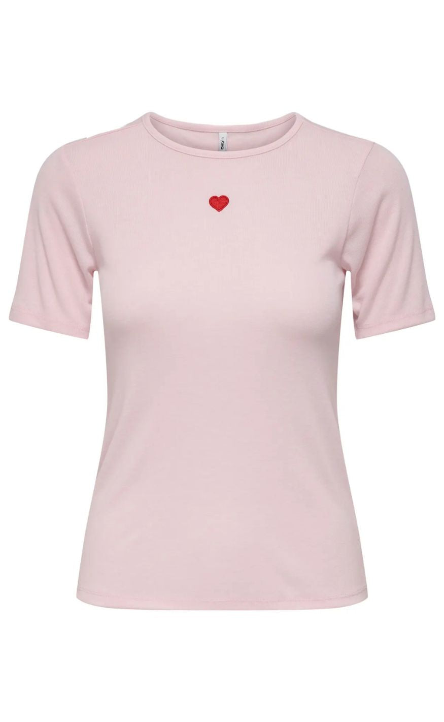 ONLY Topp - Elli - Parfait Pink Heart
