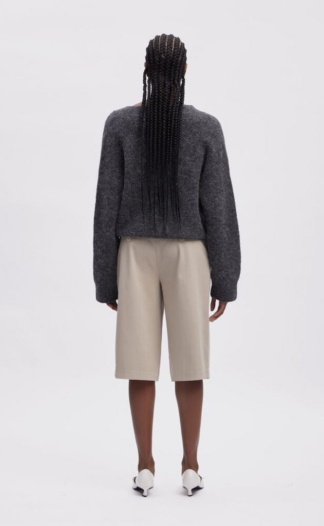 Gestuz Pullover - Alpha V-Neck - Charcoal melange